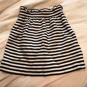 J.crew white & navy striped skirt